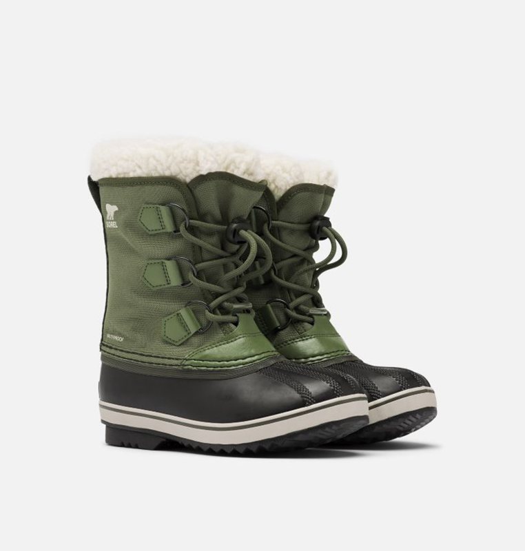 Kids Snow Boots Green/Black - Sorel Youth Yoot Pac™ Nylon - 689-KNDPBO